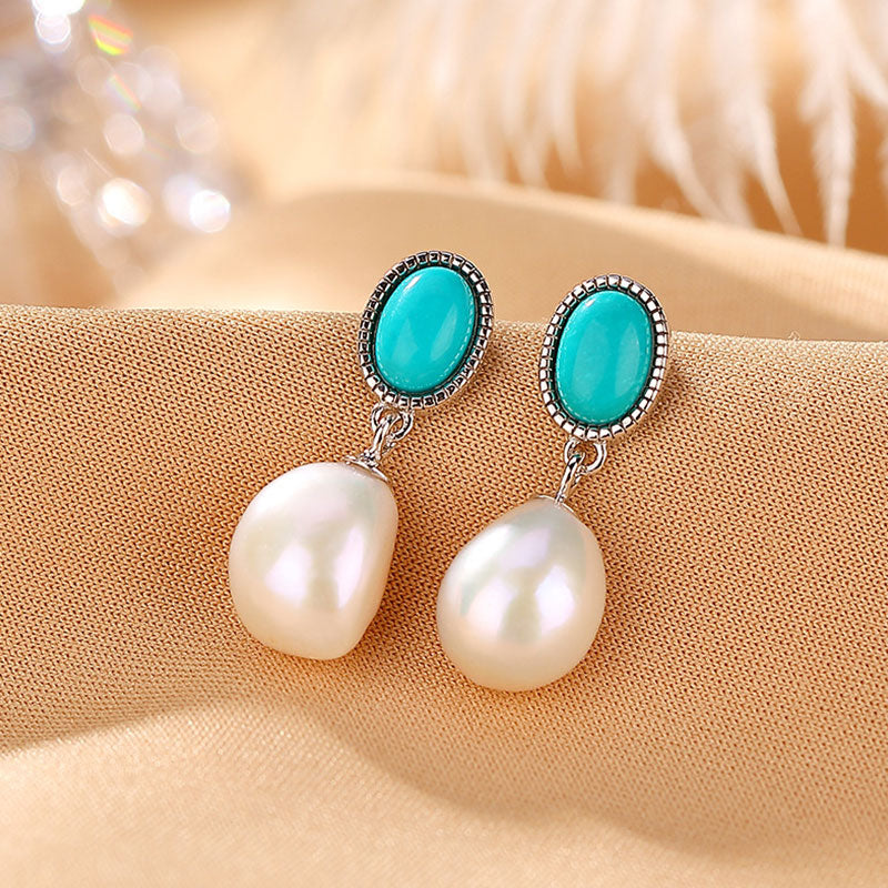 Mythstone 925 Sterling Silver Pearl Turquoise Healing Wisdom Necklace Pendant Ring Earrings