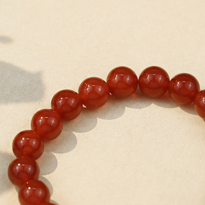 Mythstone Natural Red Agate Buddha Success Bracelet