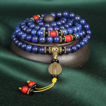 MythStone Tibetan Mala Lapis Lazuli Positive Bracelet