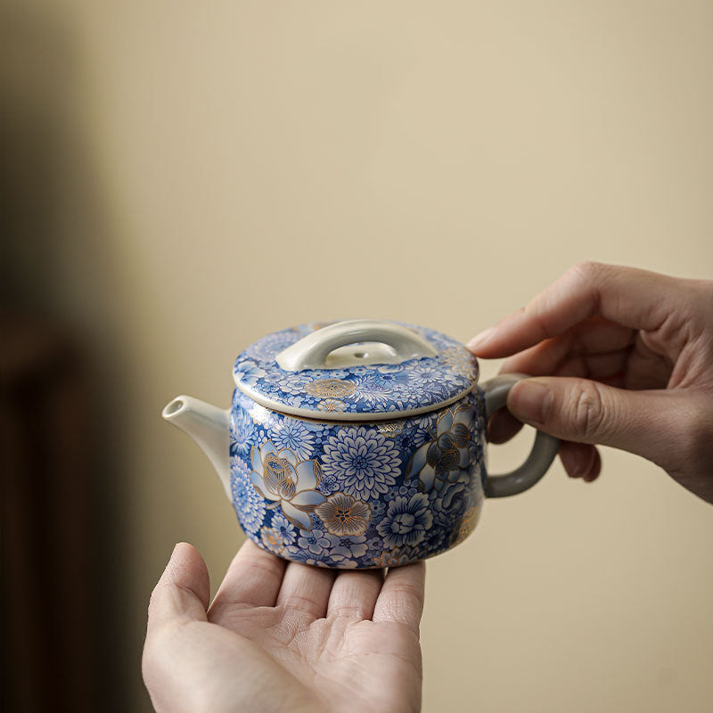 Mythstone Lotus Chrysanthemum Plum Blossom Flower Teacup Kung Fu Tea Cup Teapot