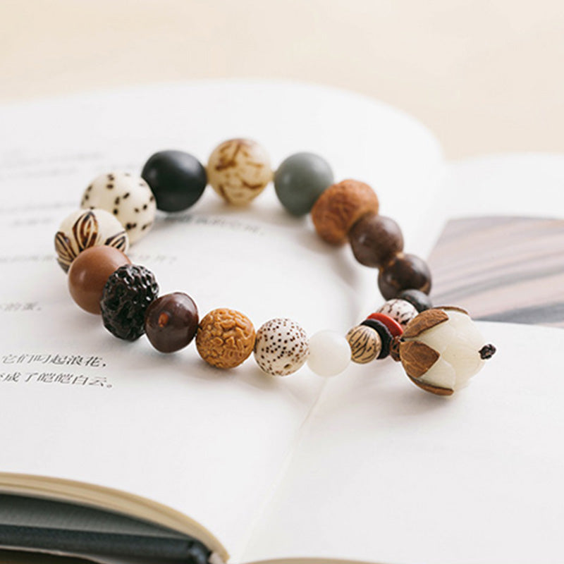 Mythstone Bodhi Seed Lotus Wisdom Peace Wrist Mala Bracelet