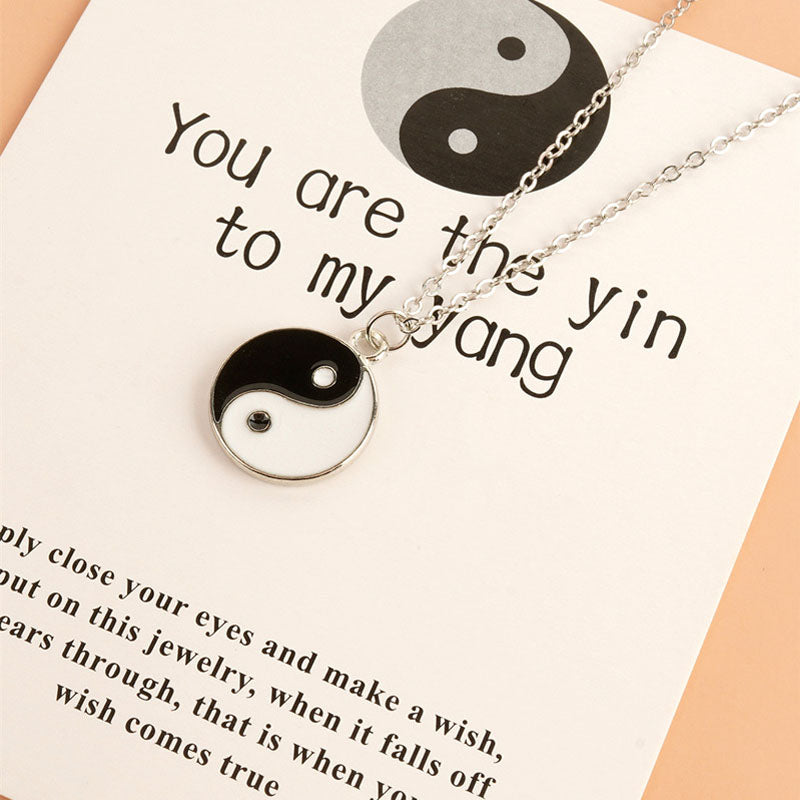 Mythstone 2Pcs Yin Yang Harmony Balance Necklace Pendant