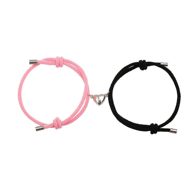 2Pcs Love Magnetic Couple String Strength Bracelet