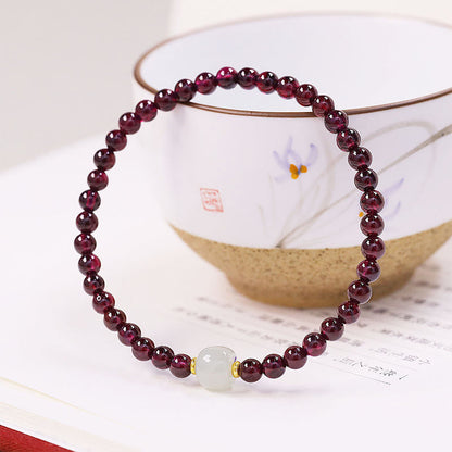 Mythstone Natural Garnet Jade Bead Purification Bracelet