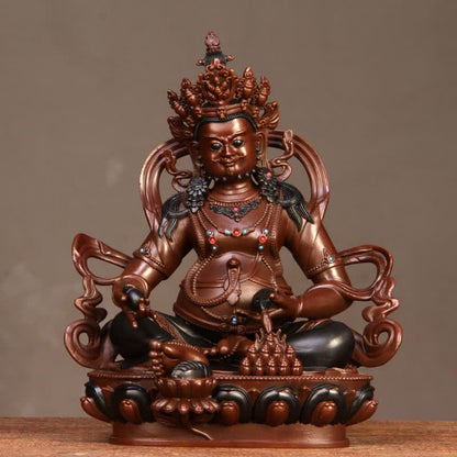 Mythstone Yellow Jambhala Bodhisattva Figurine Compassion Copper Statue Home Office Decoration