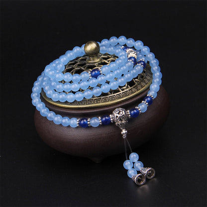 Mythstone 108 Beads Blue Crystal Healing Bracelet Mala