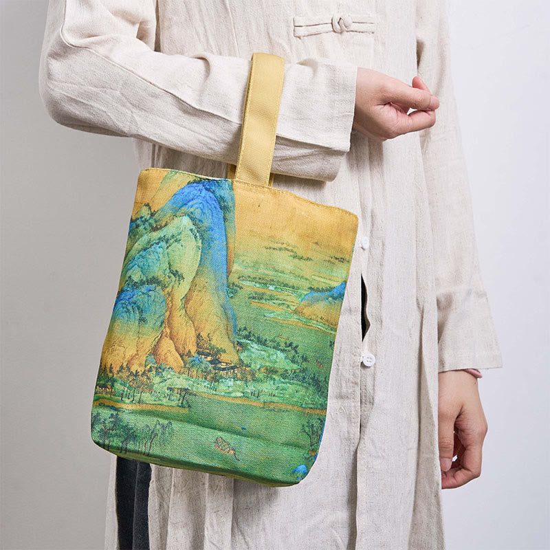 Mythstone Landscape Painting Canvas Handbag