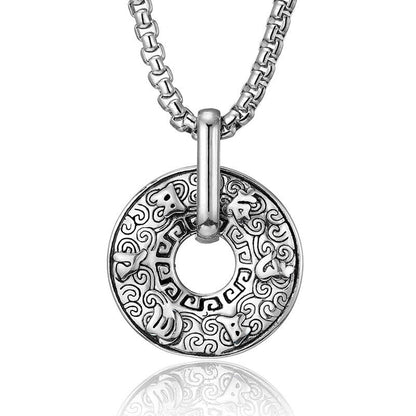 Mythstone Tibetan Om Mani Padme Hum Peace Buckle Creativity Necklace Pendant