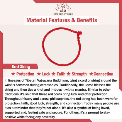 Mythstone 925 Sterling Silver Lucky Bead Protection Red String Bracelet