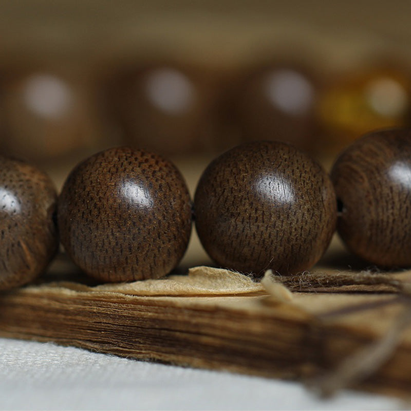 Mythstone Chinese Zodiac Natal Buddha Kalimantan Agarwood Red Agate Amber 925 Sterling Silver Bracelet