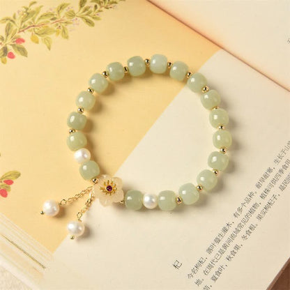 Pulsera de la abundancia y la felicidad con flor de jade hetiano Mythstone