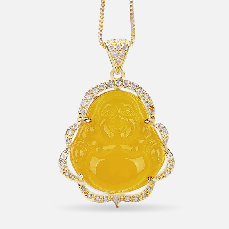 Mythstone Good Luck Laughing Buddha Necklace