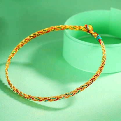 Mythstone Handmade Multicolored Dragon Scale Pattern Braid String Bracelet