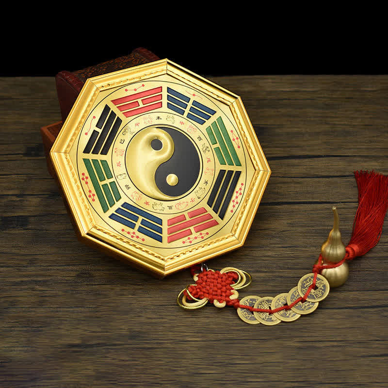 Feng Shui Bagua Map Five Emperor Coins Gourd Balance Energy Map