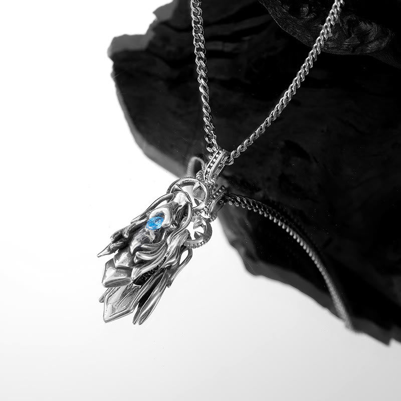 Mythstone 925 Sterling Silver Year of the Dragon Blue Zircon Design Success Bracelet Necklace Pendant