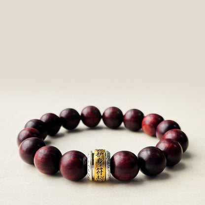 Mythstone Small Leaf Red Sandalwood Amulet Protection Bracelet