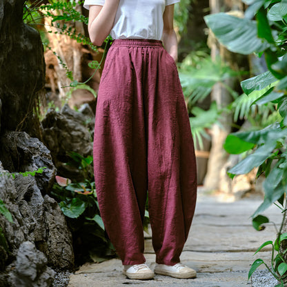 Pantalones de yoga holgados tipo harén con bolsillos y color liso de Mythstone 