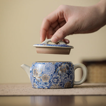 Mythstone Lotus Chrysanthemum Plum Blossom Flower Teacup Kung Fu Tea Cup Teapot