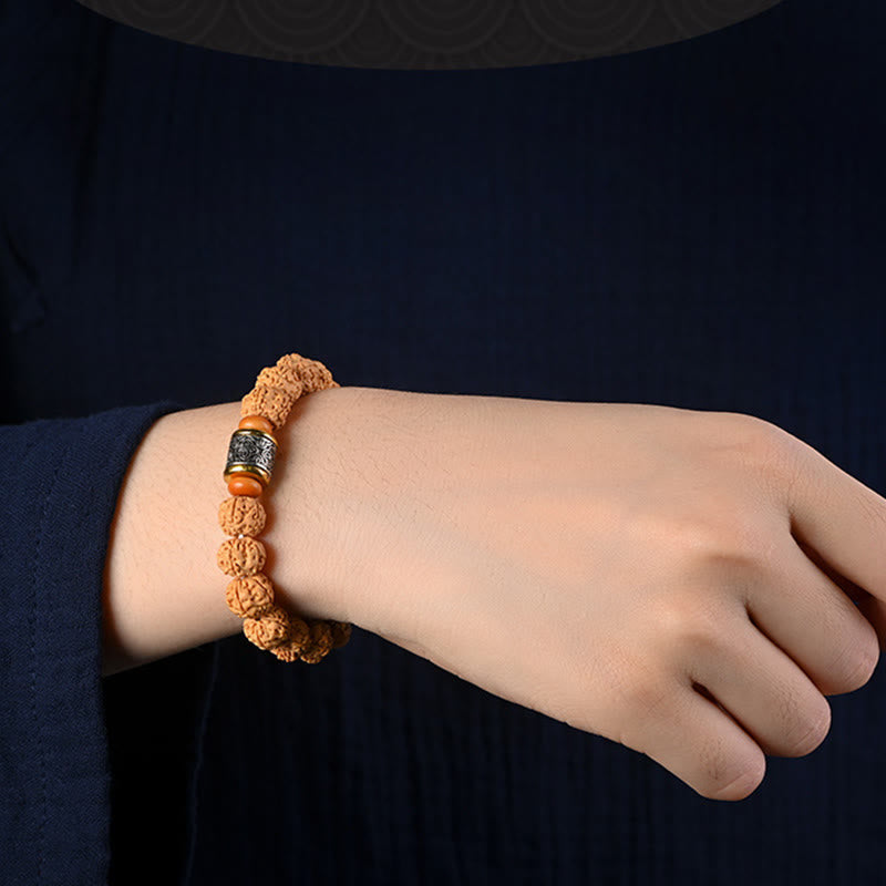 Pulsera de la riqueza y la buena suerte con la semilla de Bodhi de Rudraksha del Tíbet Mythstone