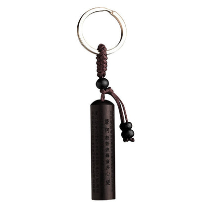 Tibet Ebony Heart Sutra Peace Key Chain