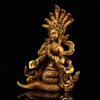 Mythstone Bodhisattva Nagarjuna Protection Copper Statue Decoration