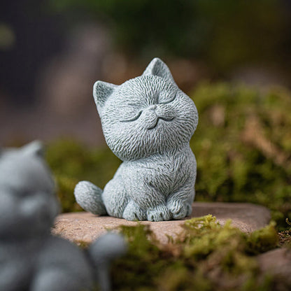 Figura decorativa de escritorio para mascota de té con forma de gato pequeño de Mythstone 