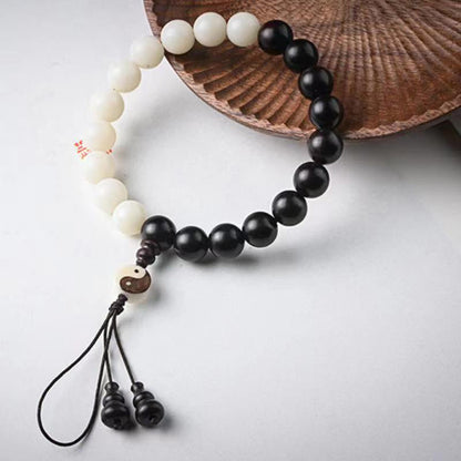 Pulsera decorativa con protección YinYang de ébano y piedra mítica