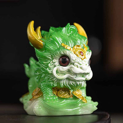 Mythstone Color Changing Small Kirin Resin Tea Pet Home Figurine Decoration