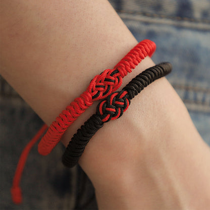 Mythstone 2Pcs Tibetan Luck Chinese Knot Protection String Bracelet