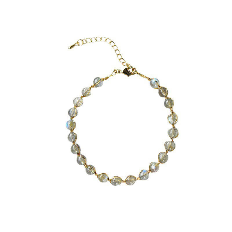 Mytthstone Natural Moonstone 14K Gold Healing Positive Bracelet