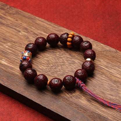 Pulsera de borlas con cuentas de semillas Bodhi de Mythstone y paz y calma