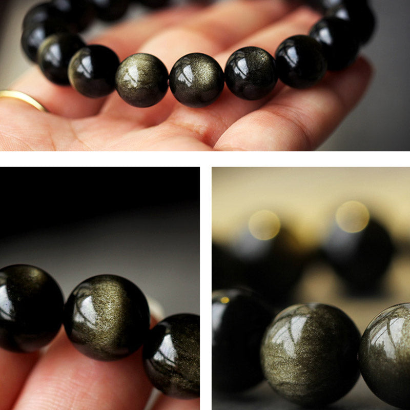 Mythstone Chinese Zodiac Natal Buddha Obsidian Purification Bracelet