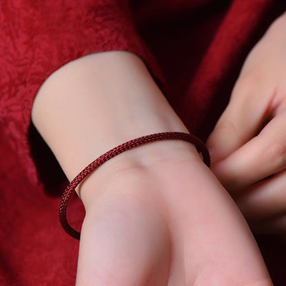 Mythstone Simple Design Handmade Luck Braid String Cuff Bracelet