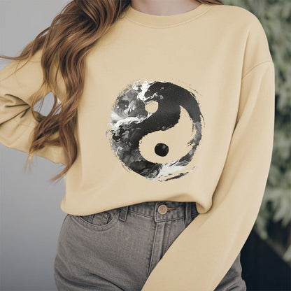 Mythstone Yin Yang Fleece Lined Polyester Sweatshirt