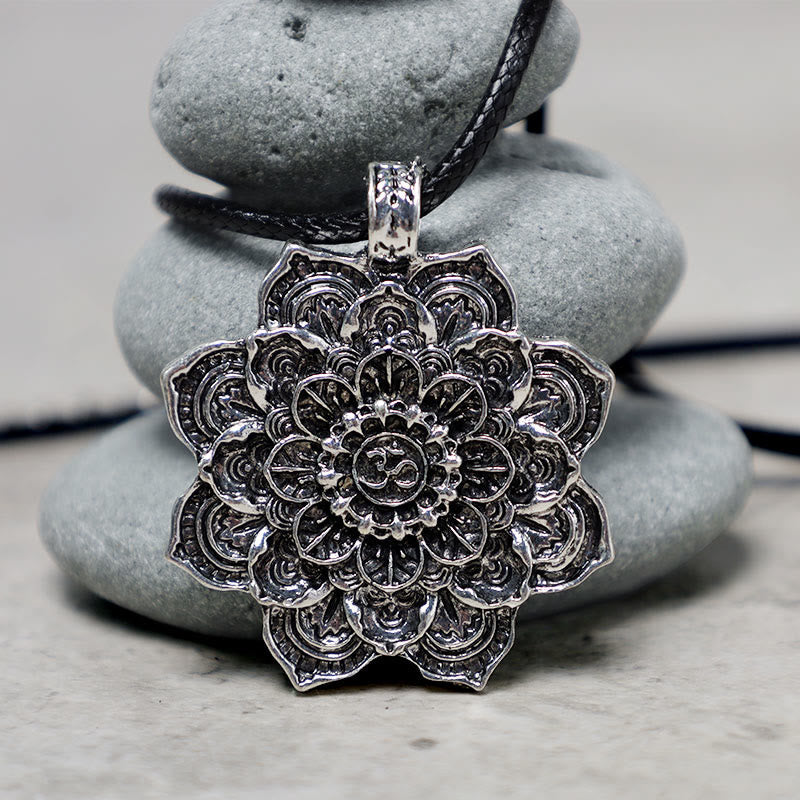 Mythstone Tibetan Lotus Blessing Necklace Pendant