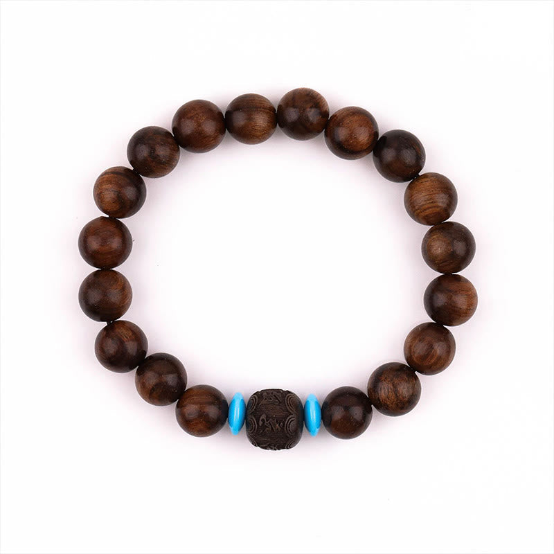 Mythstone Natural Rosewood Round Beads Cure Bracelet