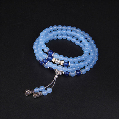 Mythstone 108 Beads Blue Crystal Healing Bracelet Mala