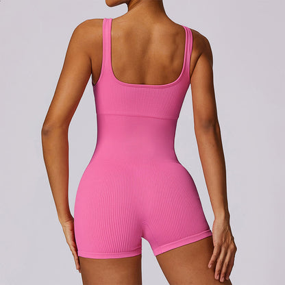 Mythstone Solid Seamless Jumpsuit Romper Sports Fitness Yoga Women Bodysuit