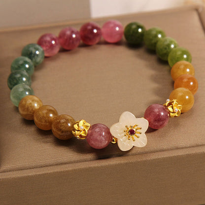 MythStone Colorful Tourmaline Jade Flowers Love Bracelet