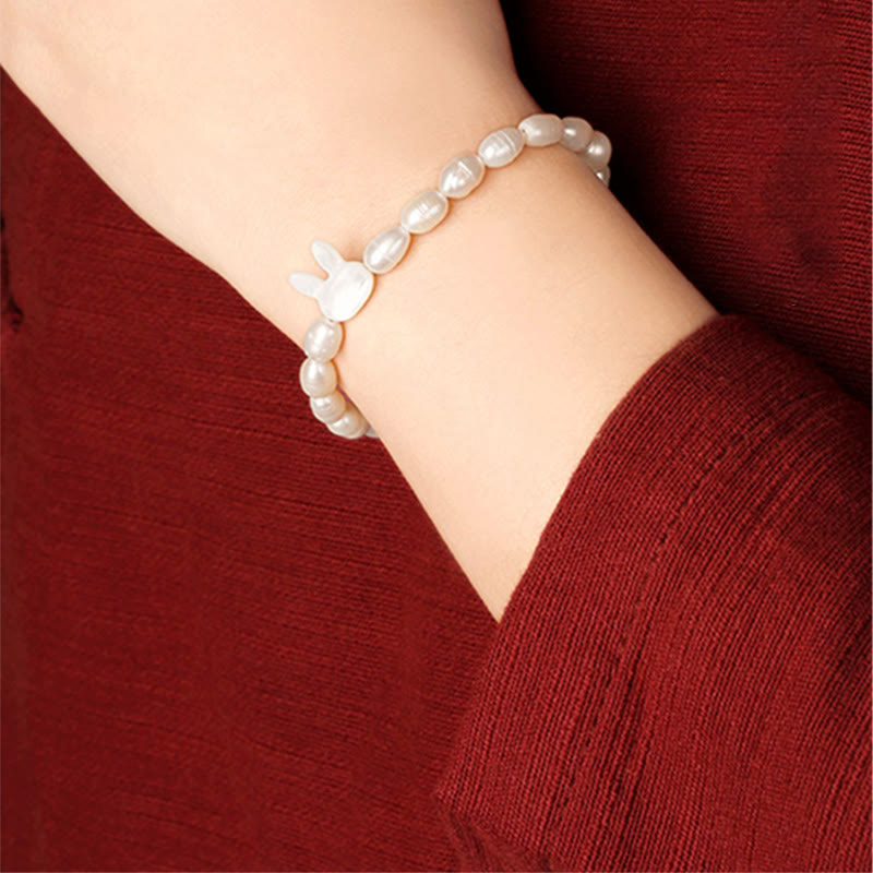 Mythstone Natural Pearl Cute Rabbit Sincerity Bracelet