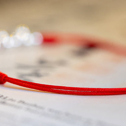 Mythstone 925 Sterling Silver Red String Braid Bell Charm Anklet