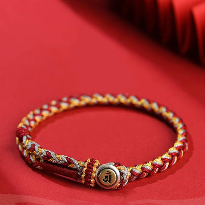 Pulsera de cuerda de protección de Buda natal del zodiaco chino del año del dragón hecha a mano en plata de ley 925 de Mythstone