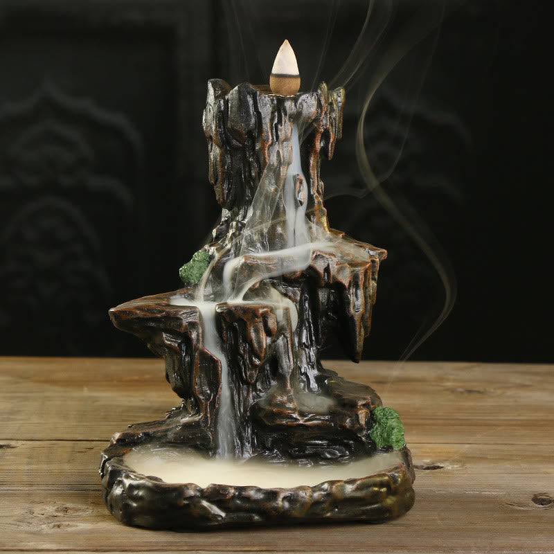 Mythstone Waterfall Backflow Incense Burner Mountain Tower Incense Holders