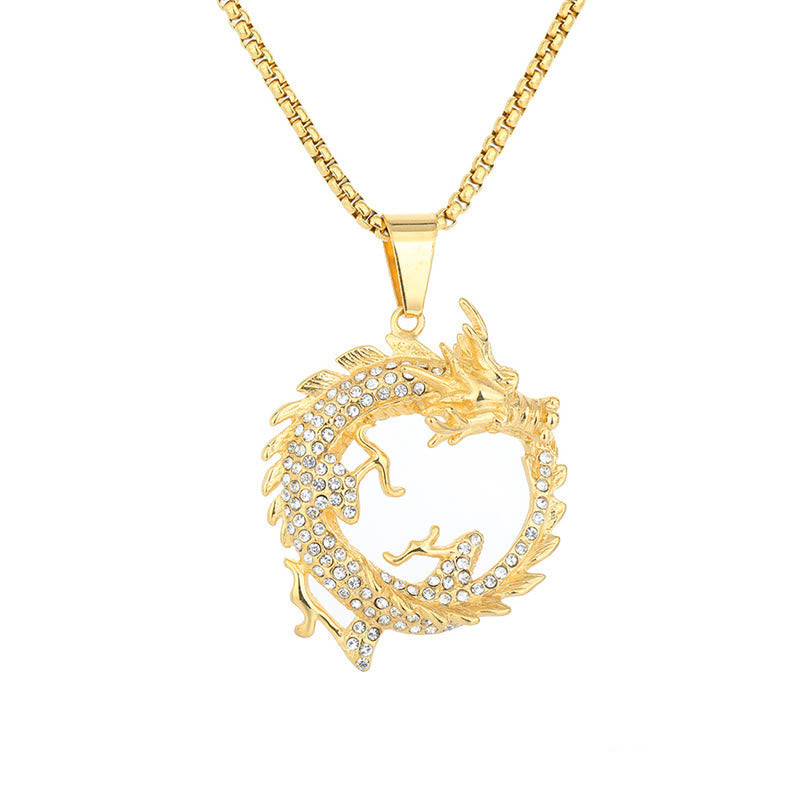 Mythstone Chinese Zodiac Dragon Pattern Success Necklace Pendant