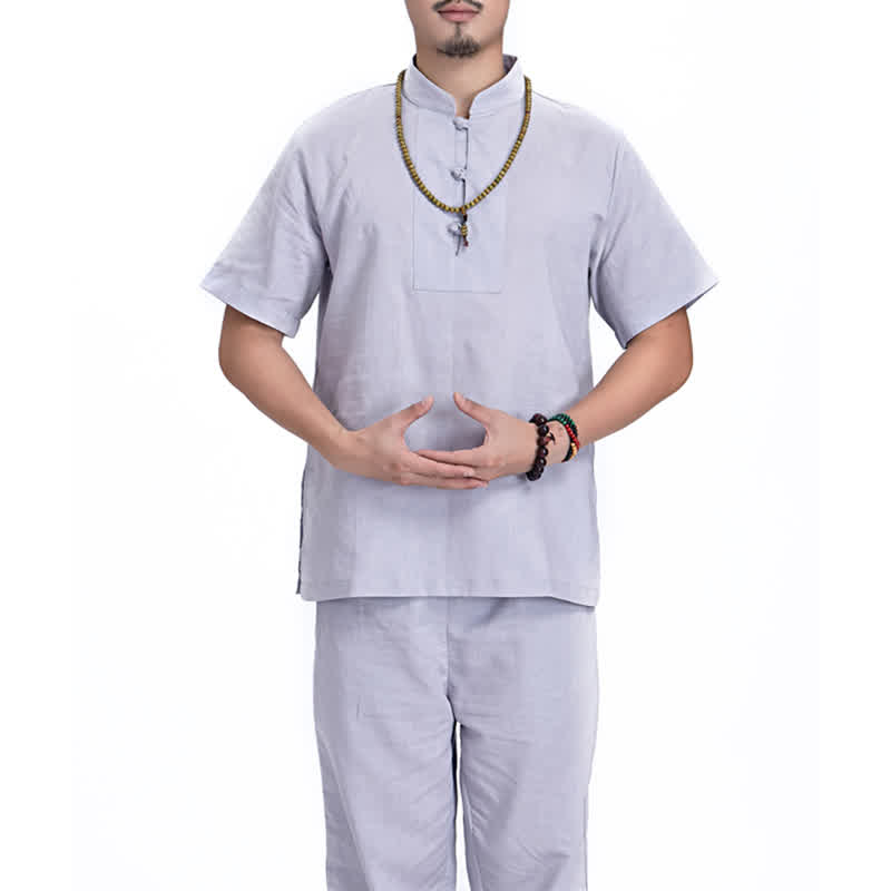 Conjunto de ropa de lino y algodón para hombre con meditación zen espiritual Mythstone