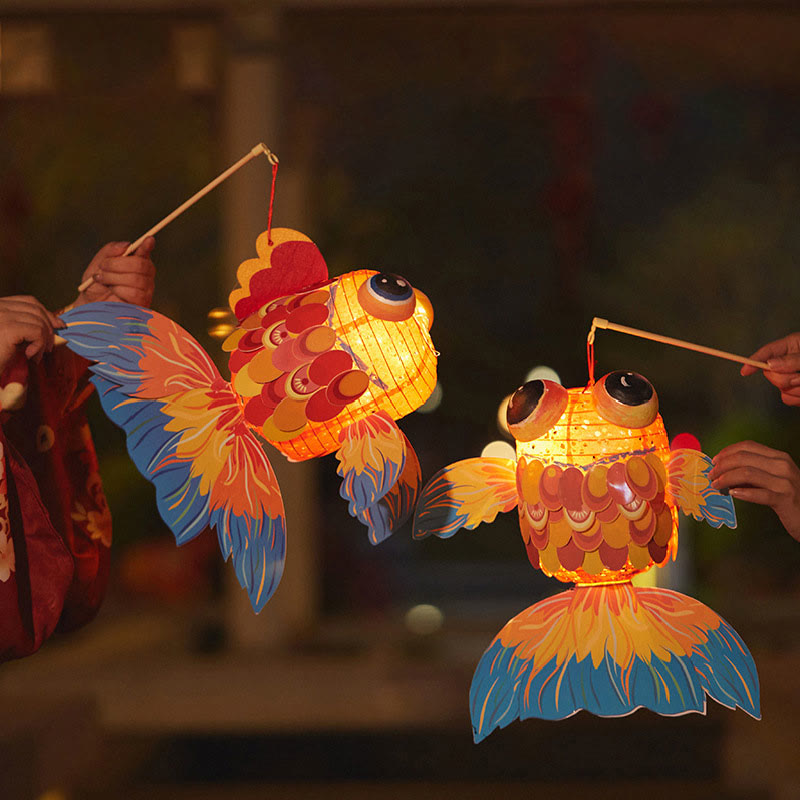 Mythstone DIY Good Luck Koi Fish Paper Lantern Lamp Mid-Autumn Festival Child Kids Lantern Decoration