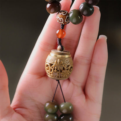 Mythstone 108 Mala Beads Dunhuang Color Bodhi Seed Dzi Bead Keep Away Evil Spirits Bracelet