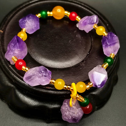 Mythstone Natural Amethyst Fortune Healing Bracelet