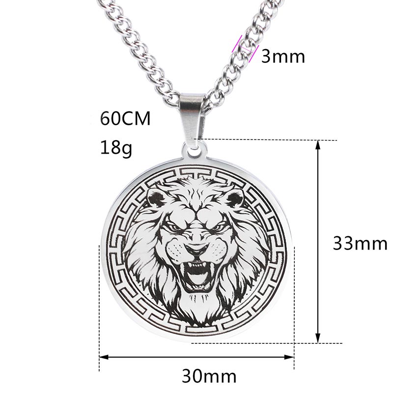 Animal Titanium Steel Chain Necklace Protection Pendant