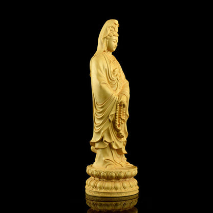 Mythstone Avalokitesvara Boxwood Blessing Home Decoration